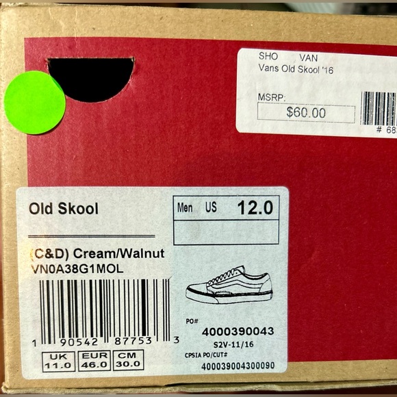 Vans - old skool - cream - size 12 - Picture 5 of 5